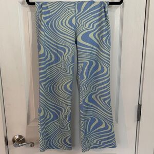 Athleta Girl Blue and Green Wave Pattern Pants